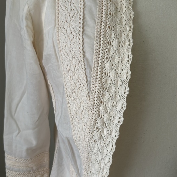 Atmosphere Cream Lace Accent Lightweight Cardigan - Picture 3 of 9